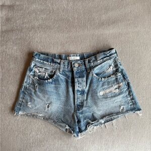 Moussy Blue Distressed Jean Shorts Size 27